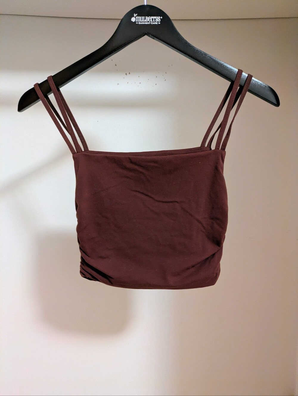 PacSun PAC 1980 Roost crop double strap Cami tank top brown size xs